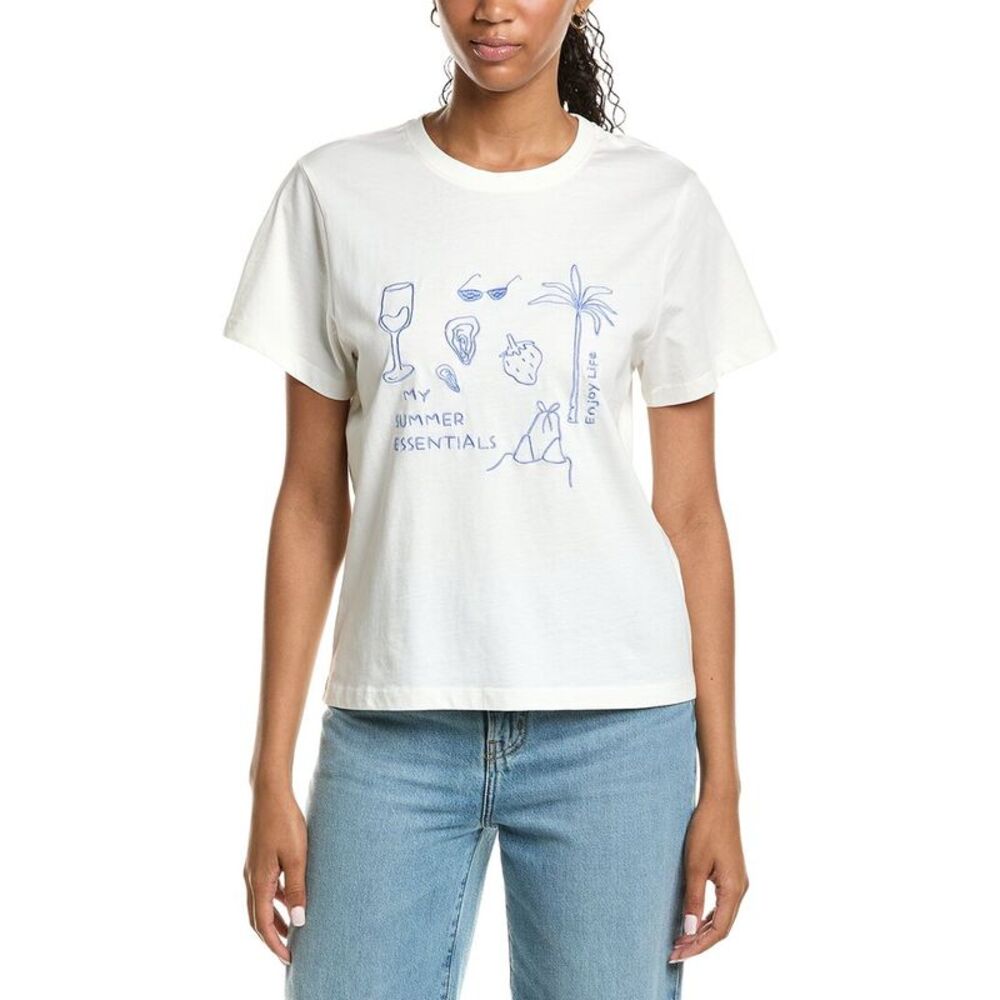 Ichi Womens Ihnovola Short Sleeve T-Shirt, White